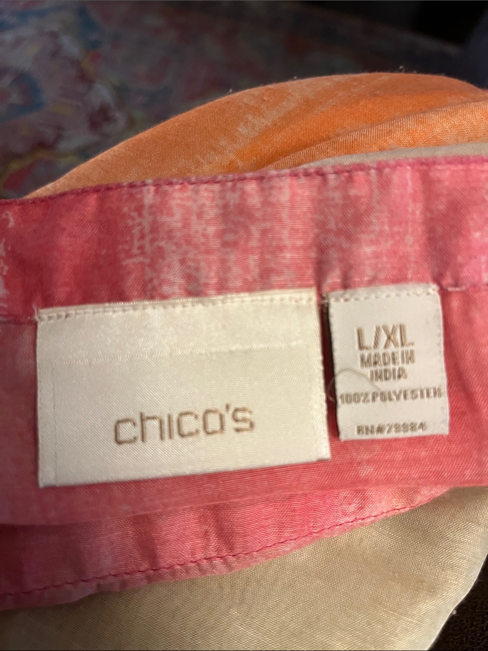 Chico’s Color Block Border Poncho - Picture 4 of 4